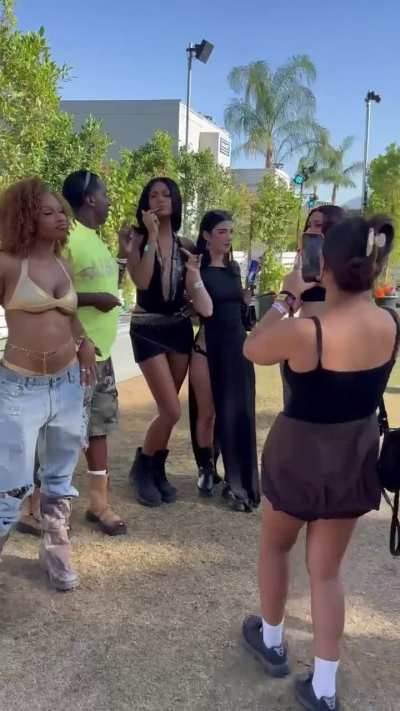 Charli and Markell Washington met FLO at Coachella 2026