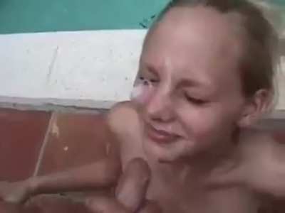 Poolside cum hating blondie
