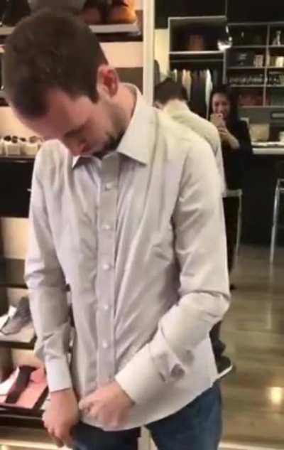 custom shirt with magnetic buttons for a man with cerebral palsy .