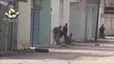 Syrian rebels engaging a government position are met with devastating return fire