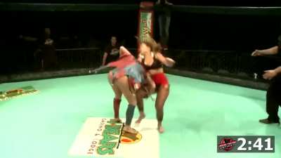 Natasha Rodriguez fireman carried and slammed by Julie Ginther
