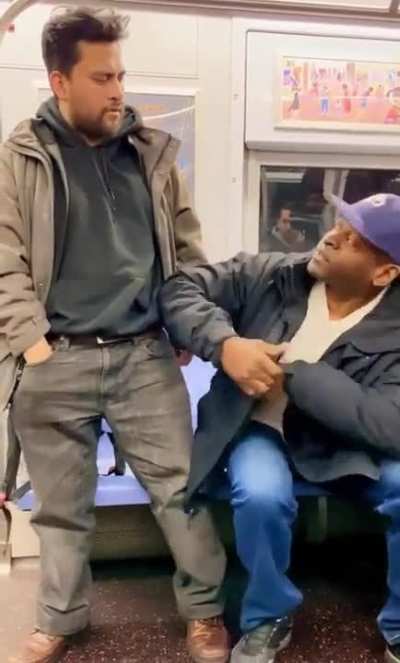 To pull scissors on stranger