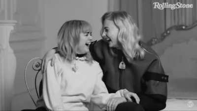 Maisie Williams and Sophie Turner joking about a 