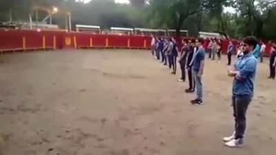 Teacher shows that a bull won&rsquo;t attack anyone if everyone remains calm