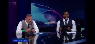 Jamie Carragher&rsquo;s reaction to Sterling&rsquo;s miss