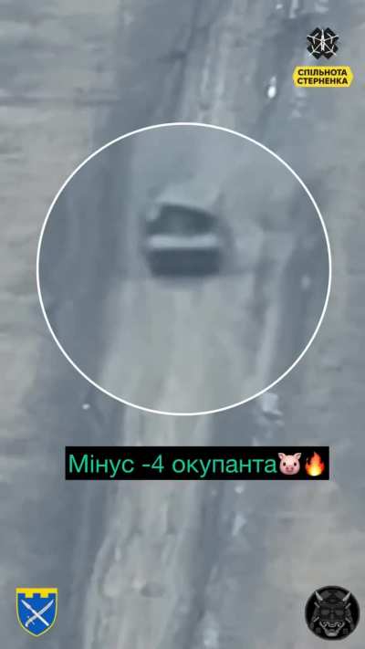 Strike on a russian BMP with infantry on top, Avdiivka area.