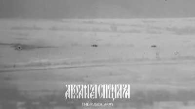 Bunched up Ukranian Soldiers killed by Russian ATGM