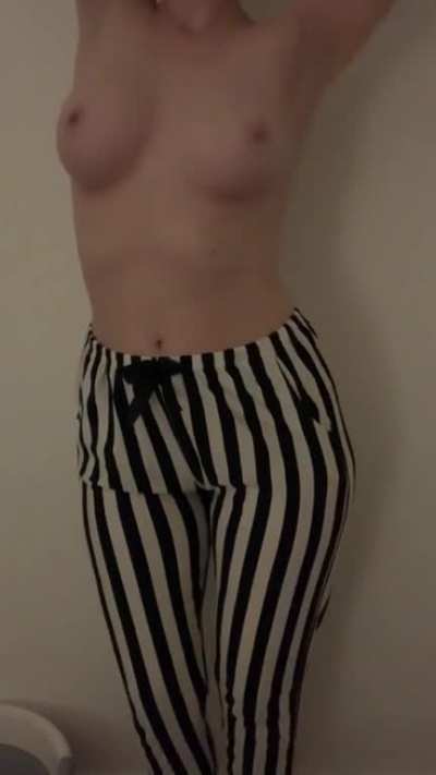 Late night strip out of my pyjamas before sleeping naked
