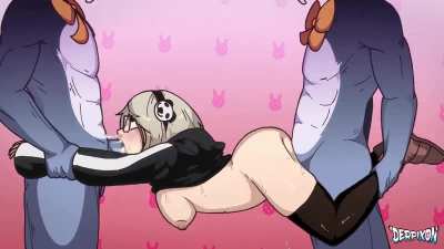 Using her as a spitroast