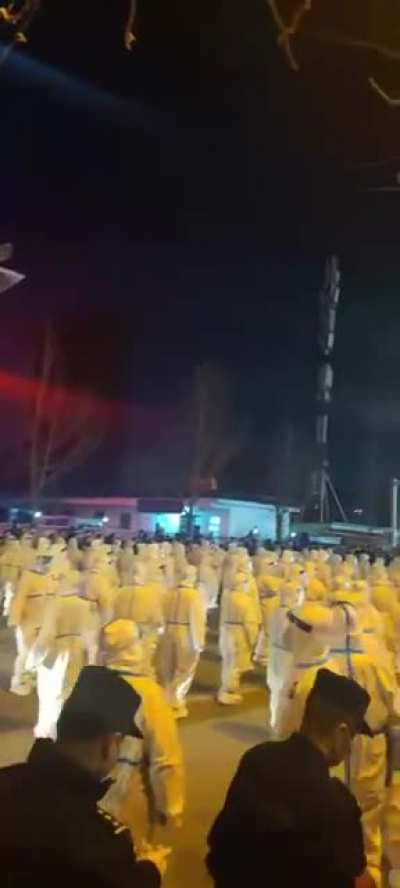 Xian last night. Locked down a huge part of center of city last night. And decided this was a good idea. Source is my friends cell phone. There&rsquo;s countless others like it. Obviously was well documented.