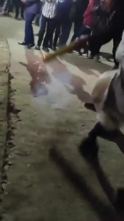 Drunk guy at wedding losing few hairs and braincells of course.