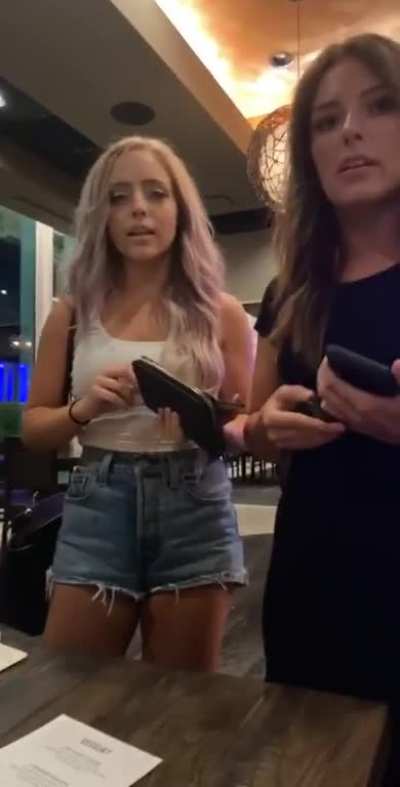 Dined and dashed then left their purse. When returned to collect it the restaurant asked them to pay