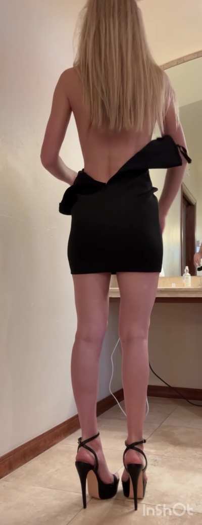 Work dinners… Blah, blah, blah… If my coworkers only knew what I had on under this dress.
