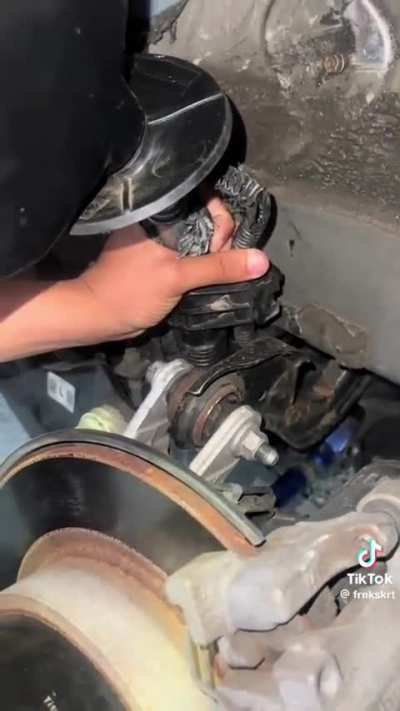 fuel right next to hot brake caliper, rotor etc. nothing bad waiting to happen there