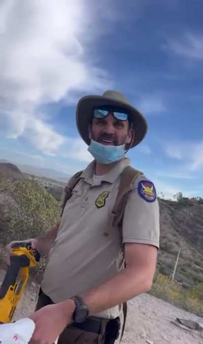 to harass park worker for wearing a mask