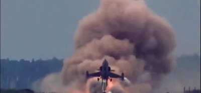 An F-104 Starfighter, taking off like an actual Starfighter&hellip;