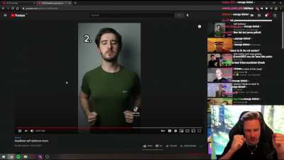 German Streamer watching a self defense video