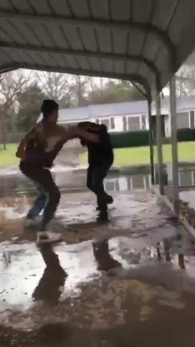 got into my first fight in high school! 😈 how&rsquo;d I do twins? (im in the white tee)