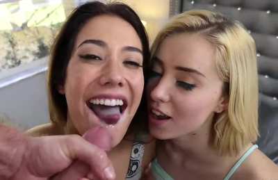 Eva Lovia &amp;amp; Haley Reed Cumswapping