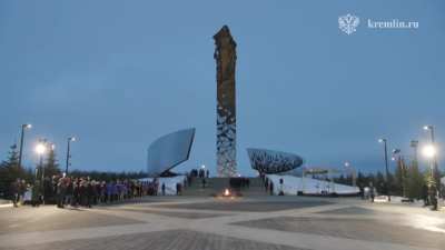 President Putin &amp;amp; President Lukashenko took part in a ceremony for unveiling a memorial to the USSR civilians who fell victim of the Nazi genocide during the Great Patriotic War.