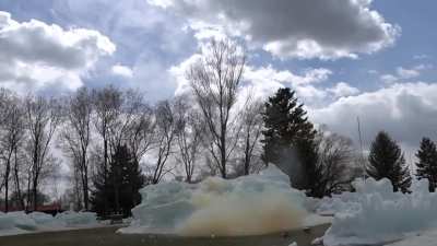 We blow up our Ice Palace every year ☃️💥