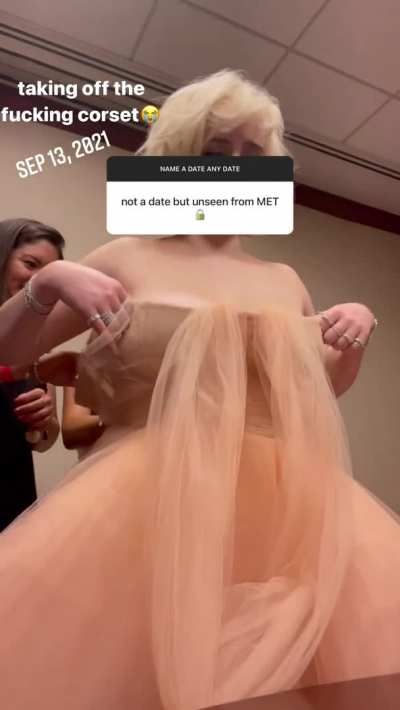 billie taking off her corset