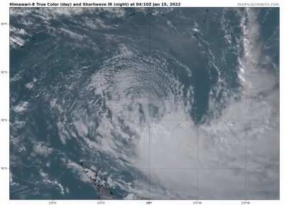 Tonga volcano from space