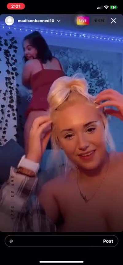 Madis<wbr>onban<wbr>ned10 Bestfriend in red shakes her ass to tease