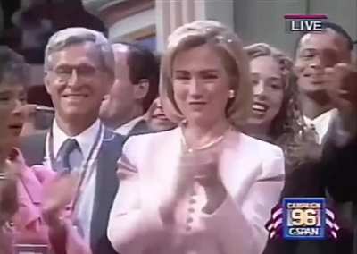 DNC in 1996 dancing &lsquo;Macarena&rsquo; after nominating Bill Clinton for president 