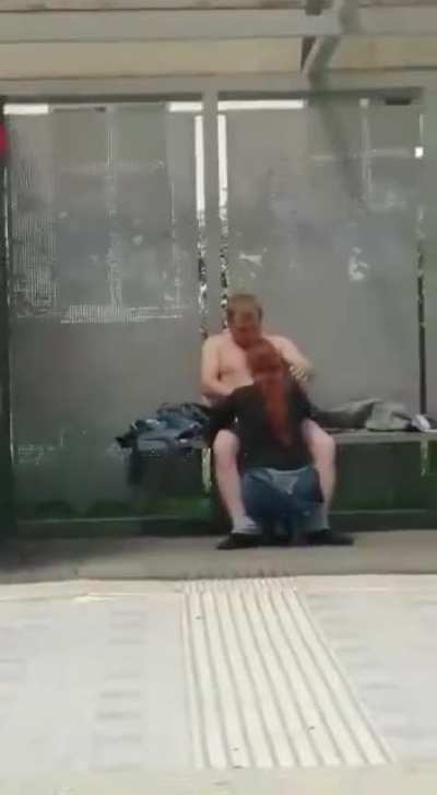 At the bus stop