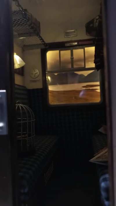 I built a mini "moving" Hogwarts Express compartment!
