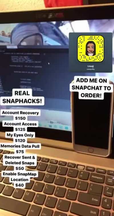 contact @naequality on snapchat to order hacks for social media's like snapchat, instagram, facebook &amp;amp; more! Hit The Telegram Group Link In Comments!