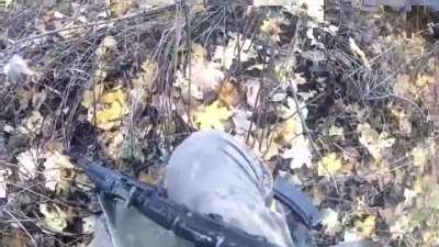 First person view from Ukrainian soldier on the frontlines, Luhansk. 10.2022