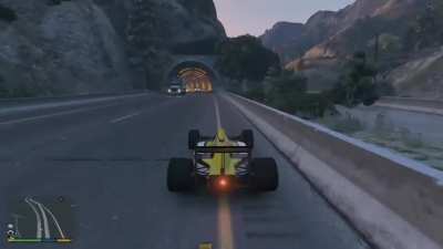 Driving on a tunnel ceiling, twice for good measure
