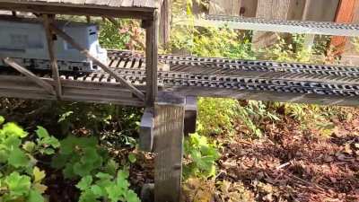 First test of 3-D printed SD9 locomotive on Crystal Cove and Rose Garden Railroad