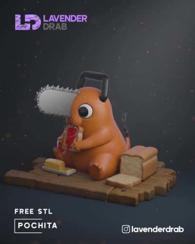 Chainsaw Man Pochita - Model sculpted in Zbrush - Available for Free