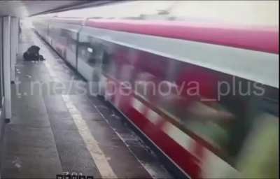 Russian trying to show off his signature move next to a railway