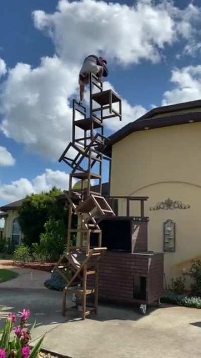 Handstand on top of a "few" chairs