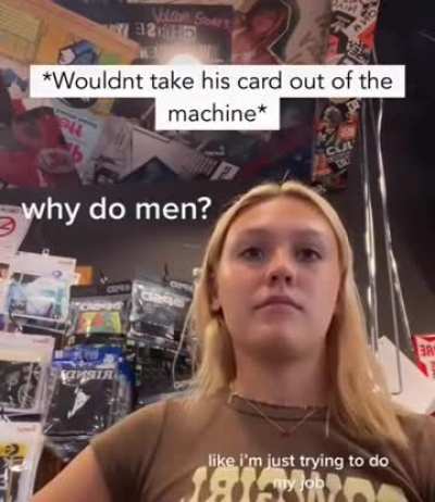 Woman films man persistently hitting on her while she is trying to work