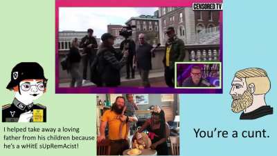 Gavin McInnes confronts antifa journo Sandi Bachom. Bachom's son killed himself while she worked tirelessly to get Proud Boys Max and John sentenced to four years for fighting antifa. John didn&rsquo;t see his 3 black kids for 4 years because he&rsquo;s a &ldquo;white supr