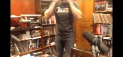 Darth Maul voice actor practicing a scene..