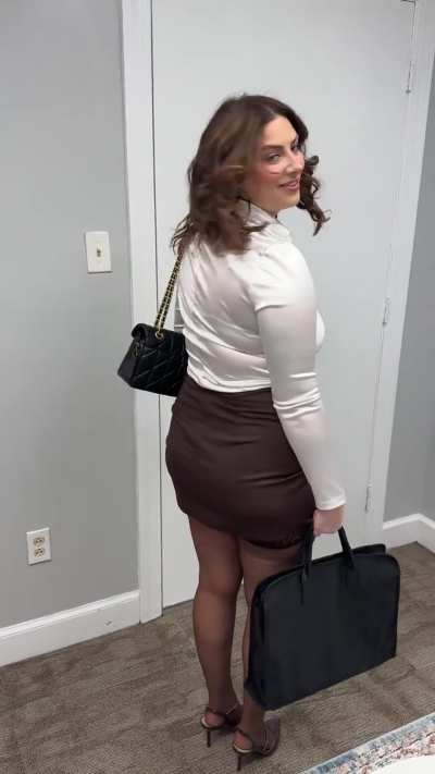 Just your secretary in a silk blouse and a very short