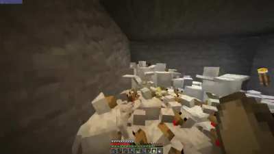 I broke a block in the wall and these chickens went crazy, I guess I got to let them out..