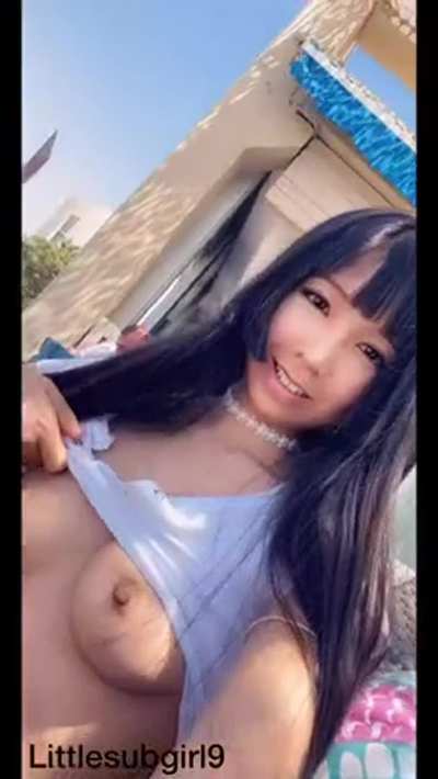 Dared by my friend to flash my tits in busy restaurant