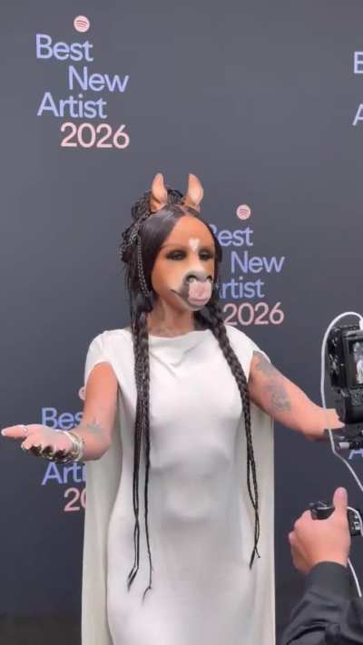 HorsegiirL serves at Spotify&rsquo;s 2026 Best New Artist party in Los Angeles.