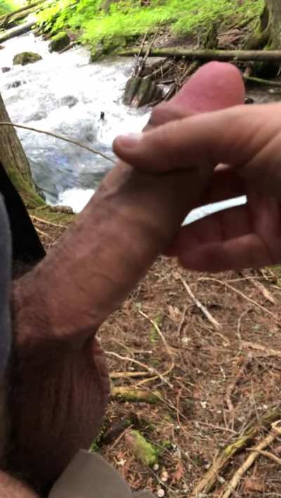 Handjob outdoors
