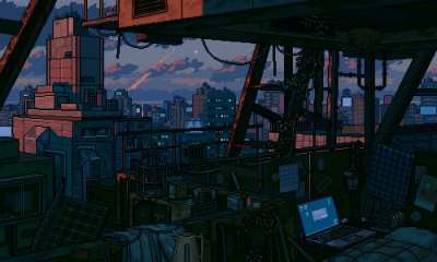 Pixel City Art by waneella