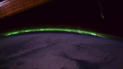 What an aurora looks like from space (recorded on the ISS)