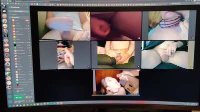 A bunch of losers beat their little white dicklets while a white woman gets doused in a Black Mans cum. We love to see it!