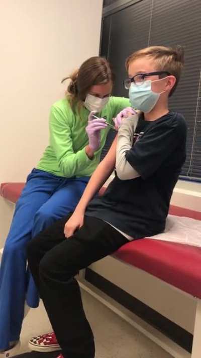 He got a shot today